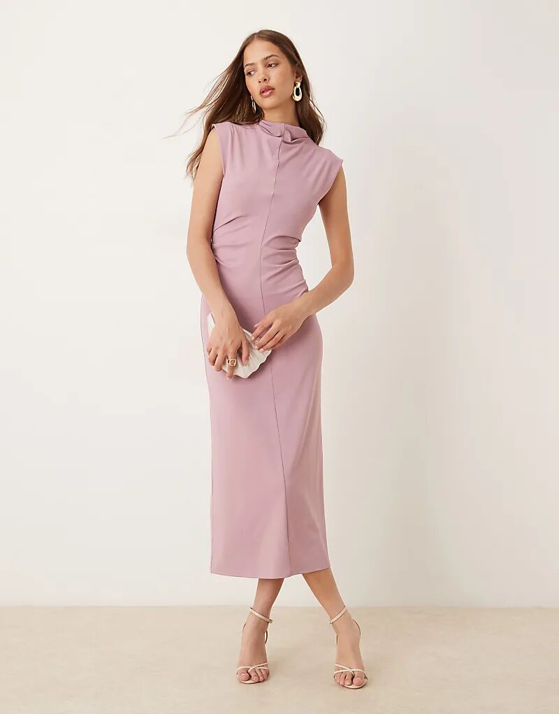 

Мягкое платье миди ASOS DESIGN розового цвета