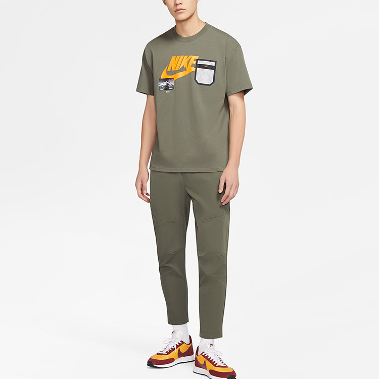 Футболка Nike Sportswear logo Printing Cozy Round Neck Short Sleeve Yellow, желтый — фото 3