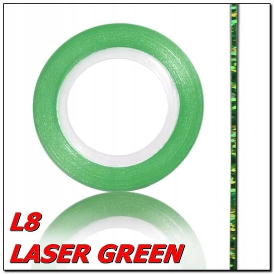 Наклейка-лента для нейл-арта 1 мм L8 Laser Green, зеленая нить, Inna marka — фото 2