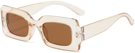 

Квадратные винтажные солнцезащитные очки в маленькой прямоугольной оправе для женщин, защита от ультрафиолета UV400, ретро-панк, летние солнцезащитные очки, женские очки MTZJH, Brown