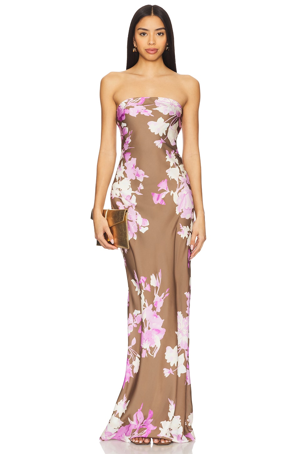 

Длинное платье без бретелек Rococo Sand, brown pink