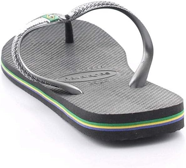 Черные резиновые сандалии с логотипом Brasil для мужчин от HAVAIANAS — фото 3