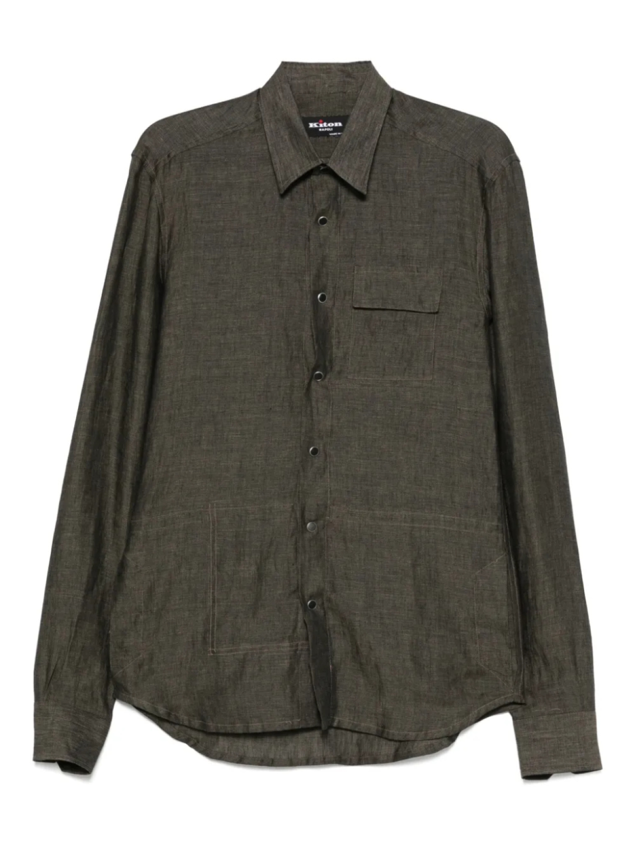 

Льняная рубашка Kiton, зеленый