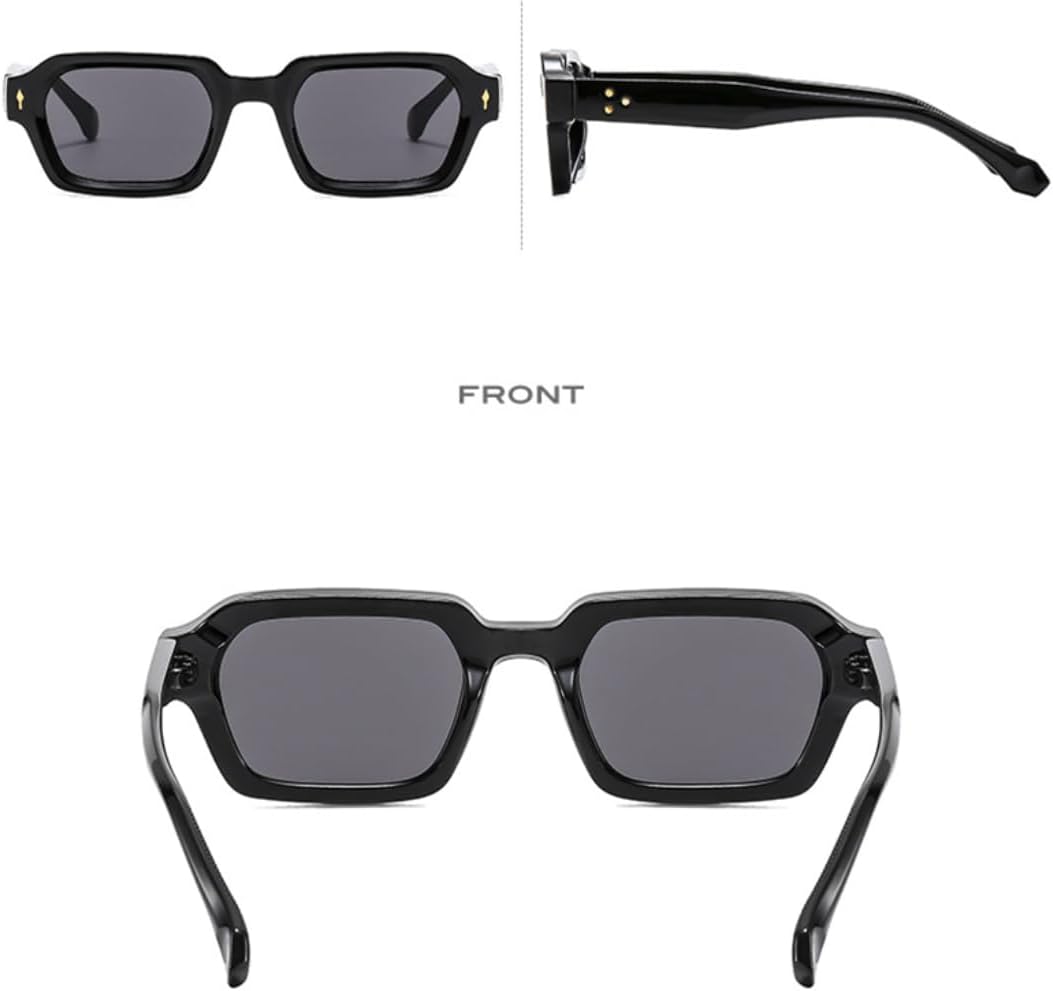 

Солнцезащитные очки для мужчин и женщин - защита UV400 - маленькая оправа с заклепками, цветные линзы, для занятий спортом на открытом воздухе и вождения DSVIGF, Orange