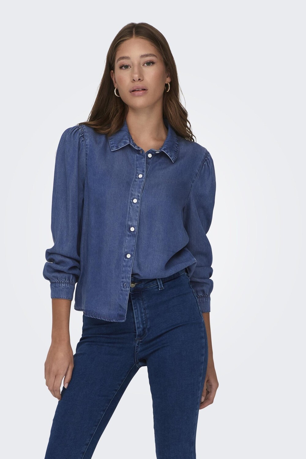 

Джинсовая рубашка в западном стиле с волокном Tencel Only, синий