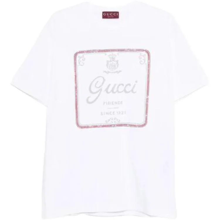 Футболка GUCCI с логотипом, летняя, белый