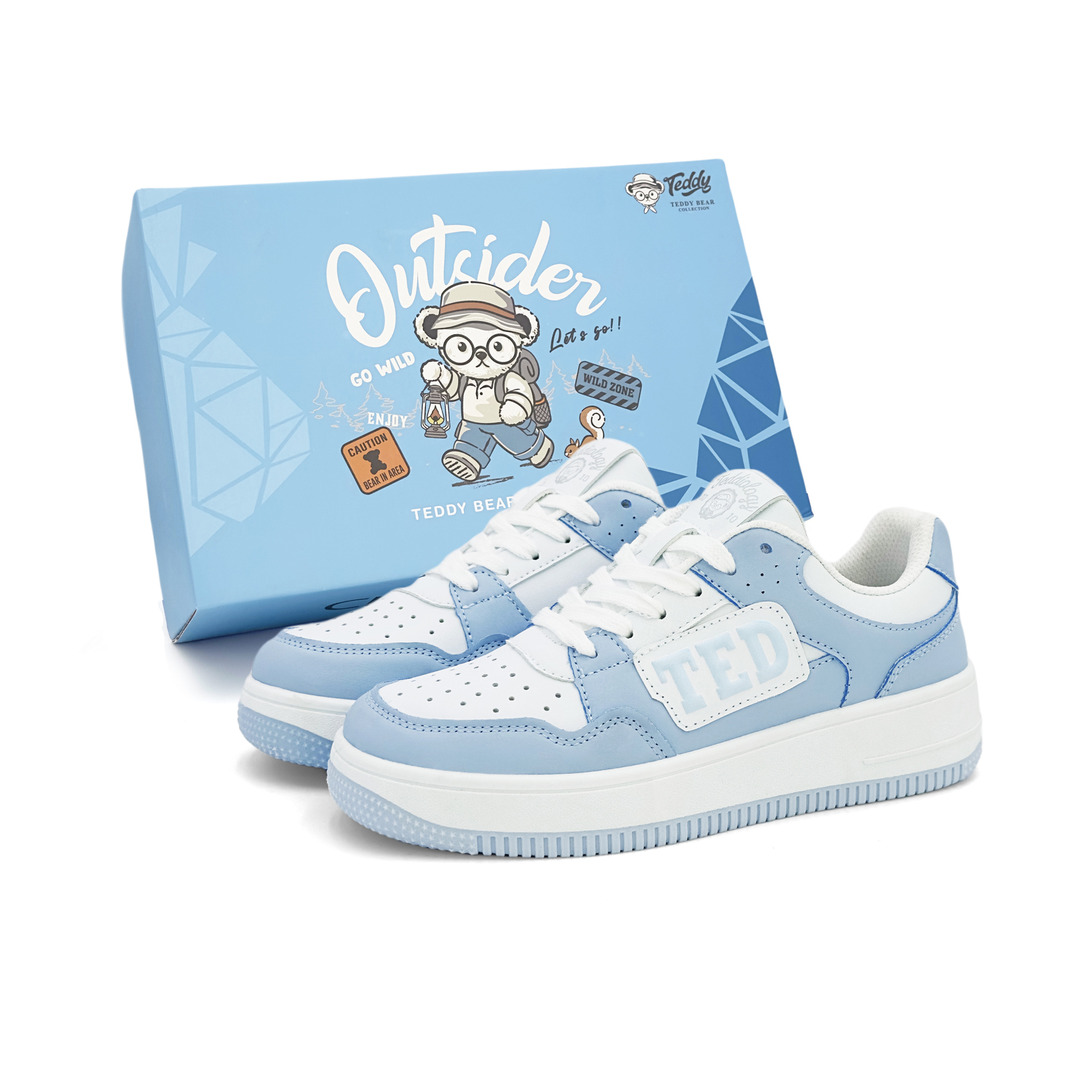 

Teddy Bear Collection Air Force 1, Модные препи-кроссовки низкие унисекс синие [Подарочная коробка Teddy], цвет Blue[Teddy Custom Box]