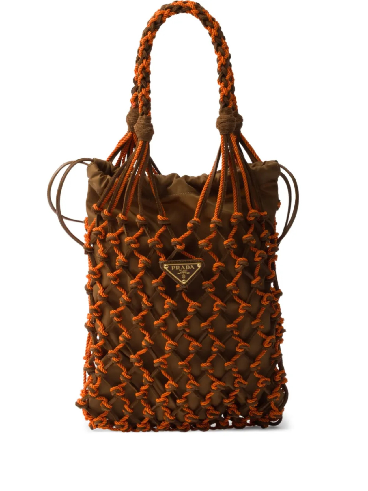 

Prada маленькая сумка на плечо Macramé, коричневый