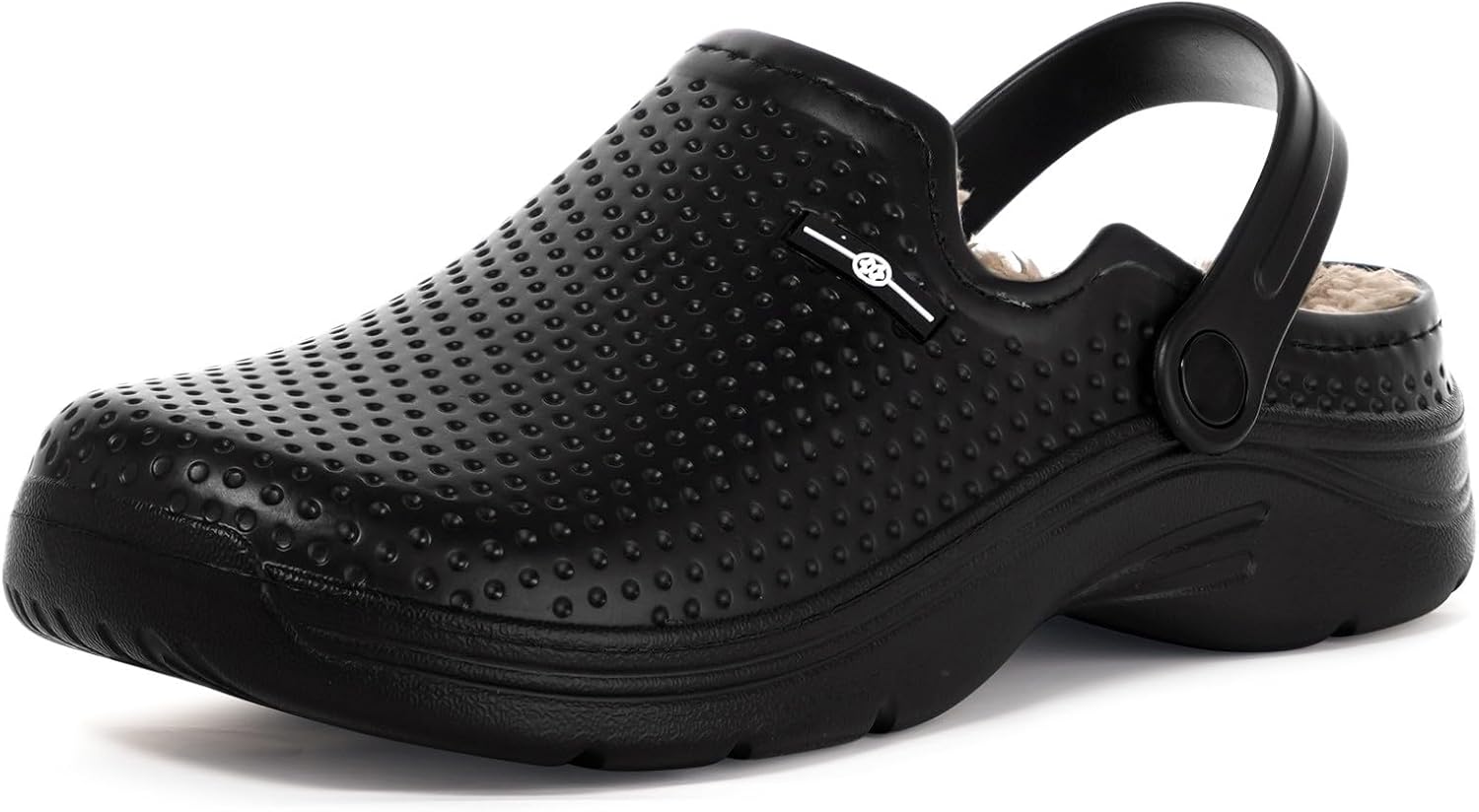 

Женские и мужские сабо с меховой подкладкой, водонепроницаемые садовые туфли, зимние, с теплой флисовой подкладкой, пушистые домашние тапочки, для дома и улицы Gaatpot, черный