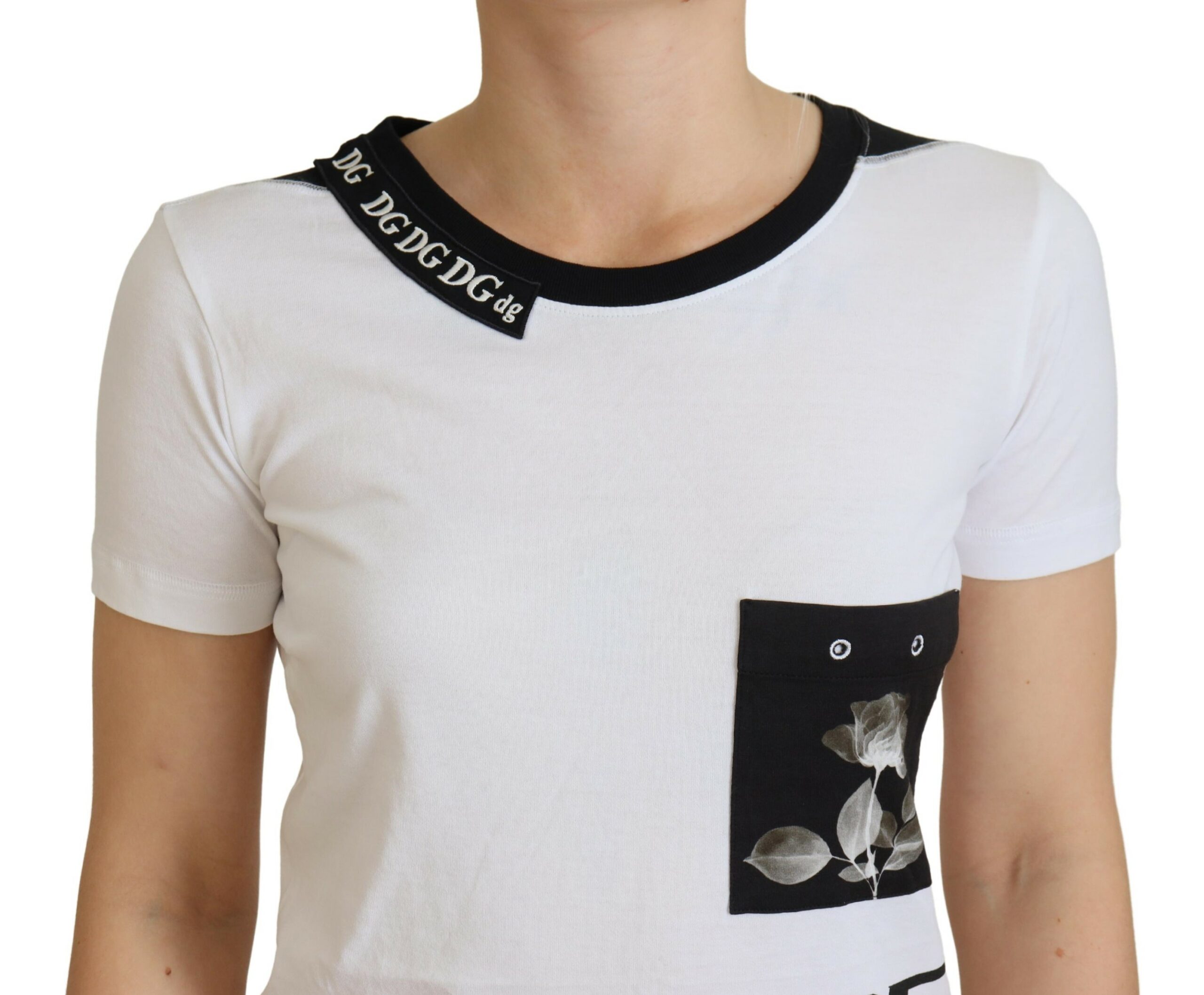 Элегантная однотонная хлопковая футболка «Здесь и сейчас» Dolce & Gabbana, белый — фото 4