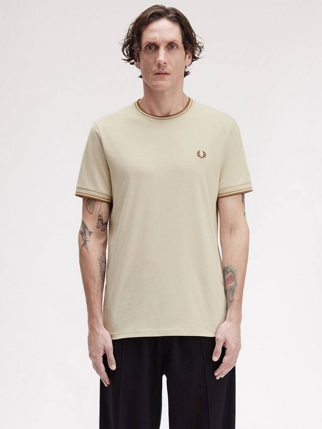 

Хлопковая футболка с коротким рукавом и круглым вырезом Fred Perry