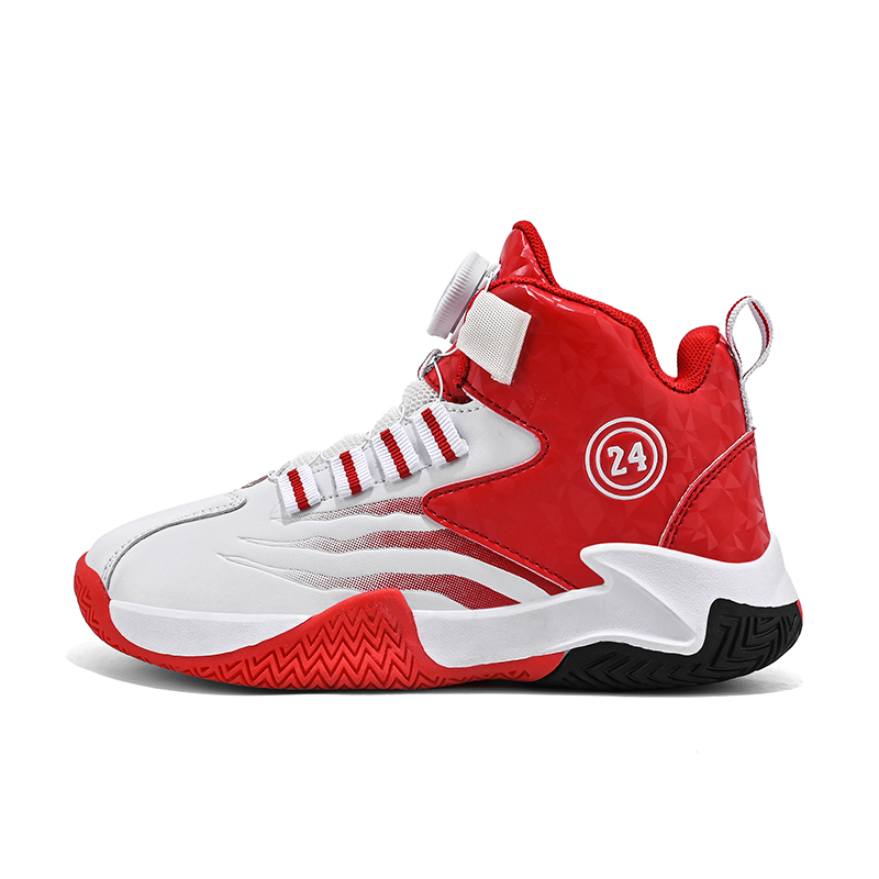 

Детские баскетбольные кроссовки для подростков с противоскользящей амортизацией, устойчивые к истиранию и с термоподдержкой ROBINHOOD, 2177 белый красный[leather upper]