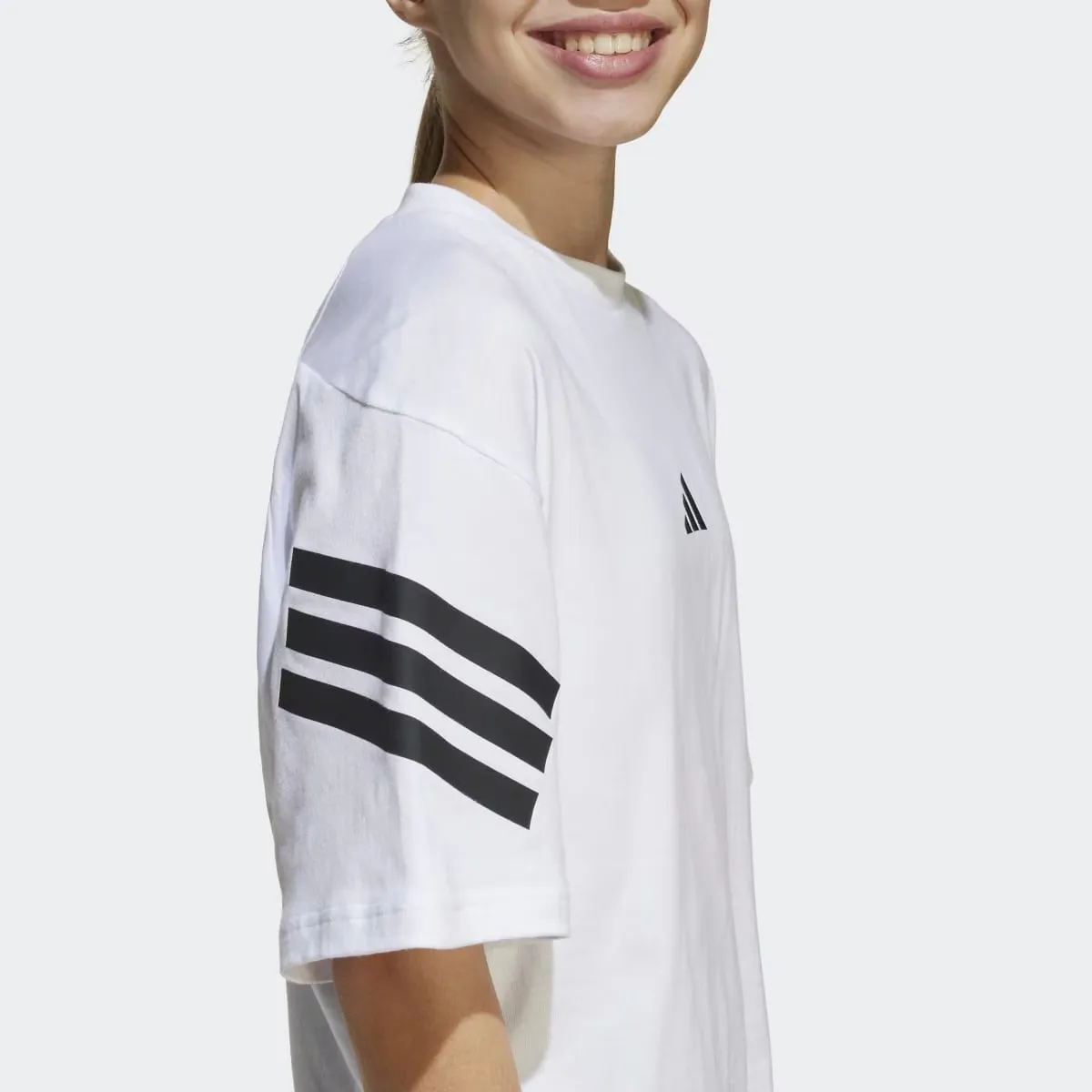 Future Icons 3 полоски детская футболка Adidas, белый — фото 3