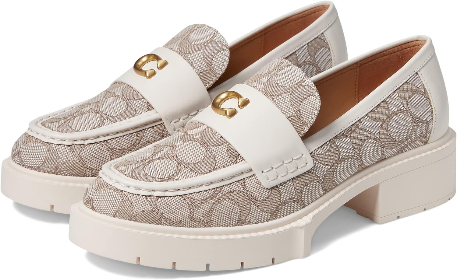 

Лоферы COACH Leah Jacquard Loafer, цвет Stone/Chalk