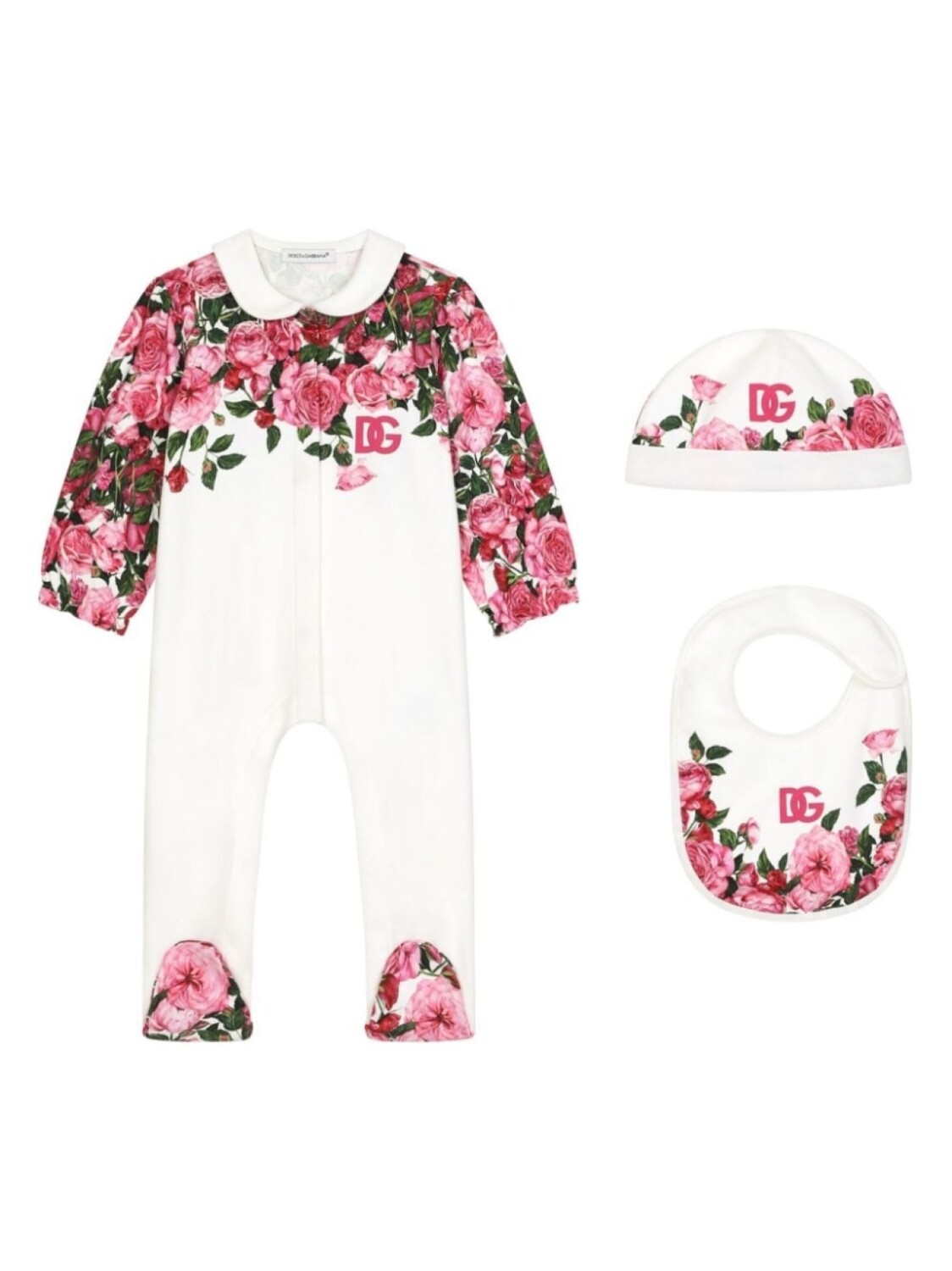 

Dolce & Gabbana Kids комплект ромперов с цветочным принтом, белый