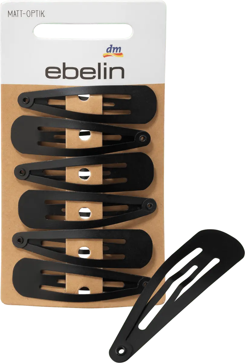 

Заколки для волос матовые черные 6 шт. ebelin