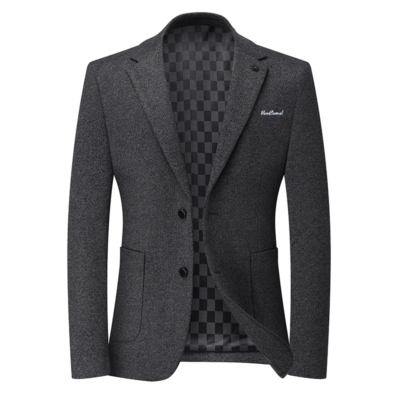 

VanCamel Костюм деловой мужской серый с воротником утолщенный