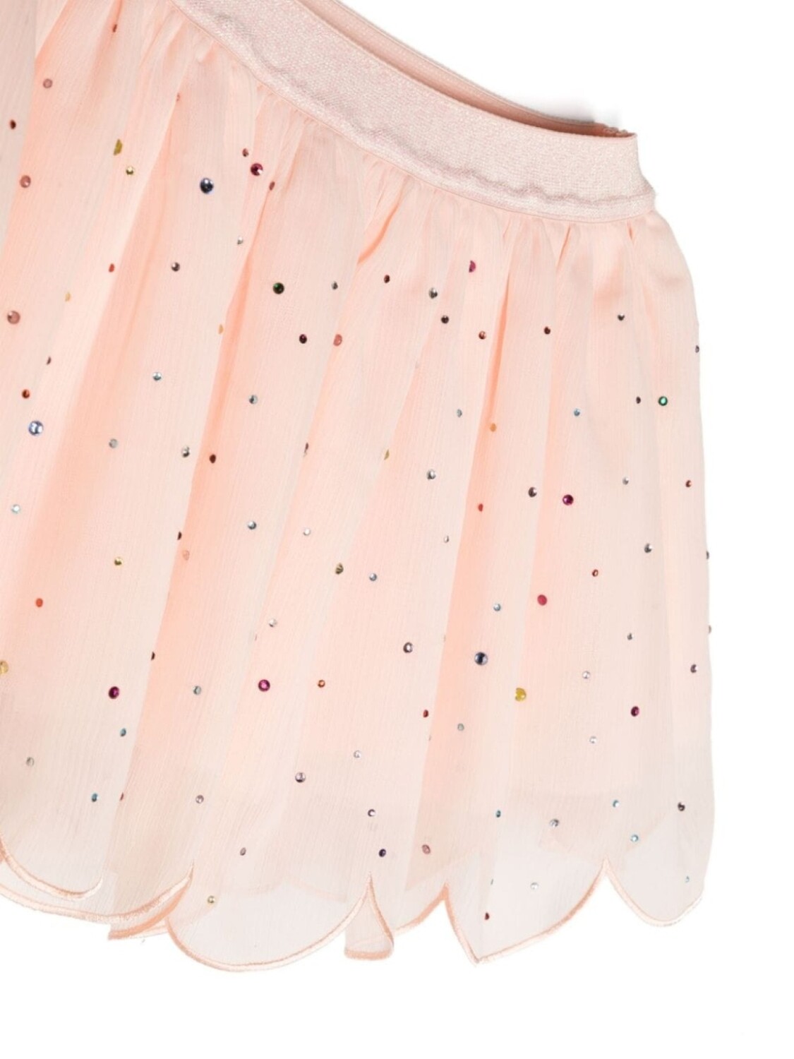 Stella McCartney Kids креповая юбка со стразами, розовый — фото 3