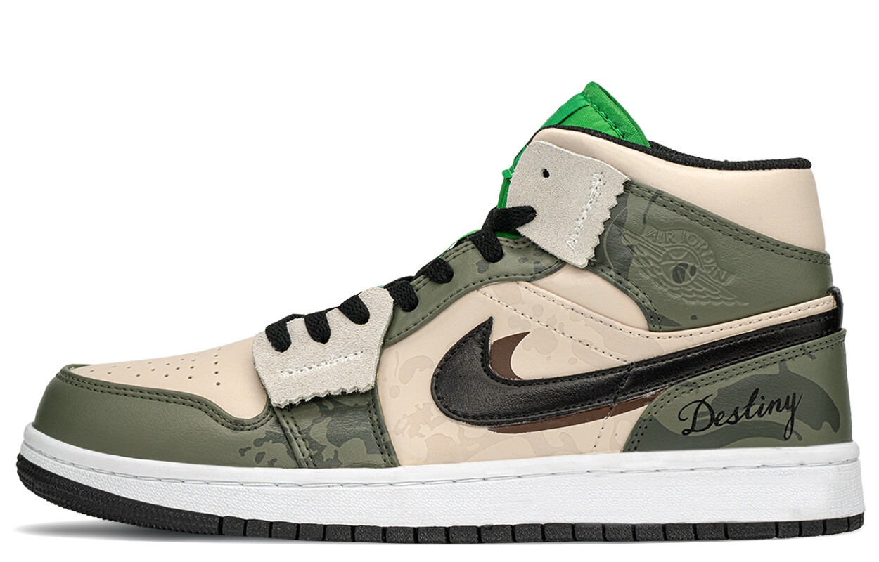 

Jordan Air Jordan 1 винтажные баскетбольные кроссовки мужские, Beige/Green