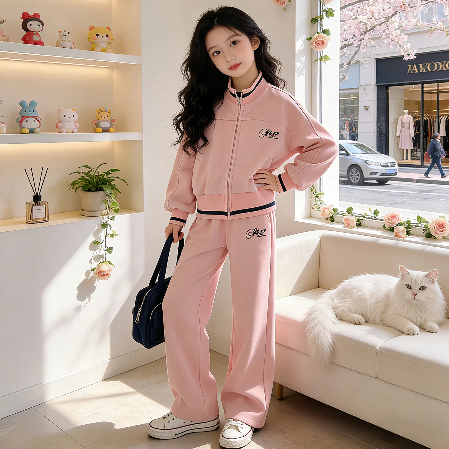 Детская спортивная одежда Casual с воротником-стойкой Disney, Pink — фото 4