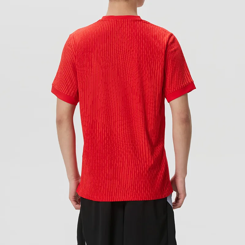Nike Футболка Swoosh мужская красная с круглым вырезом Moderate — фото 4