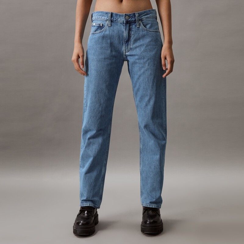 

Джинсы прямые женские Calvin Klein Jeans с низкой посадкой, светло-синий