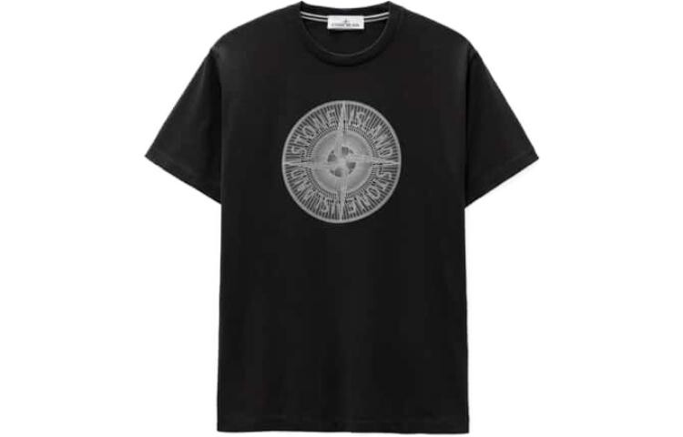 

Футболка мужская Stone Island с объемным логотипом, черный