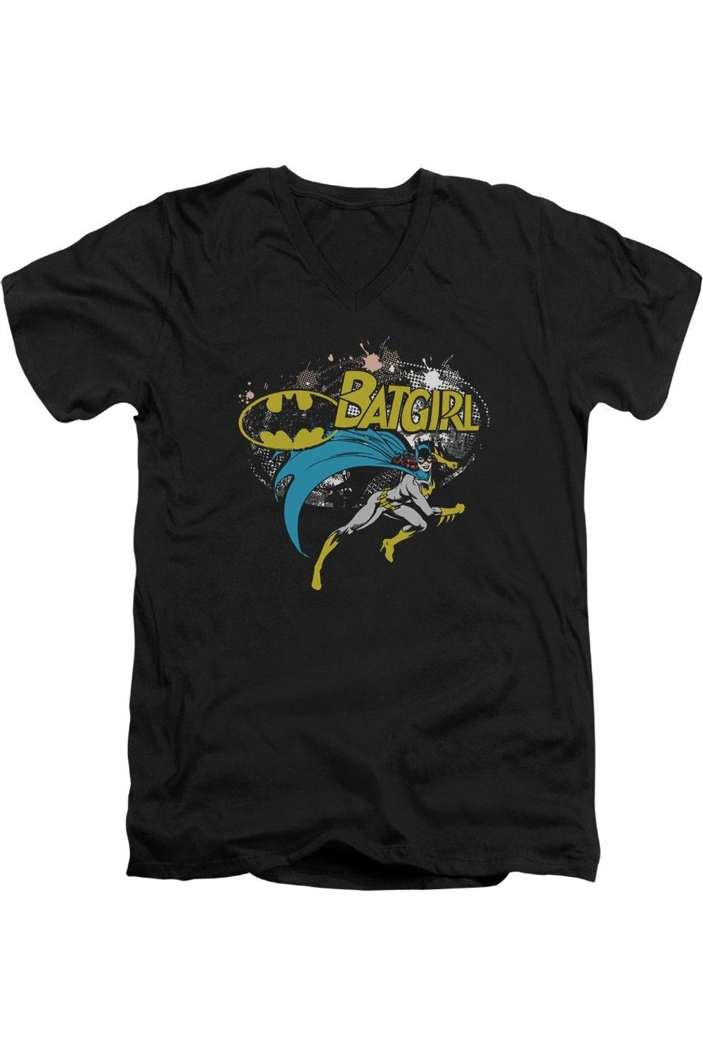 

Футболка Batman Batgirl Halftone с коротким рукавом и V-образным вырезом для взрослых Gildan, черный