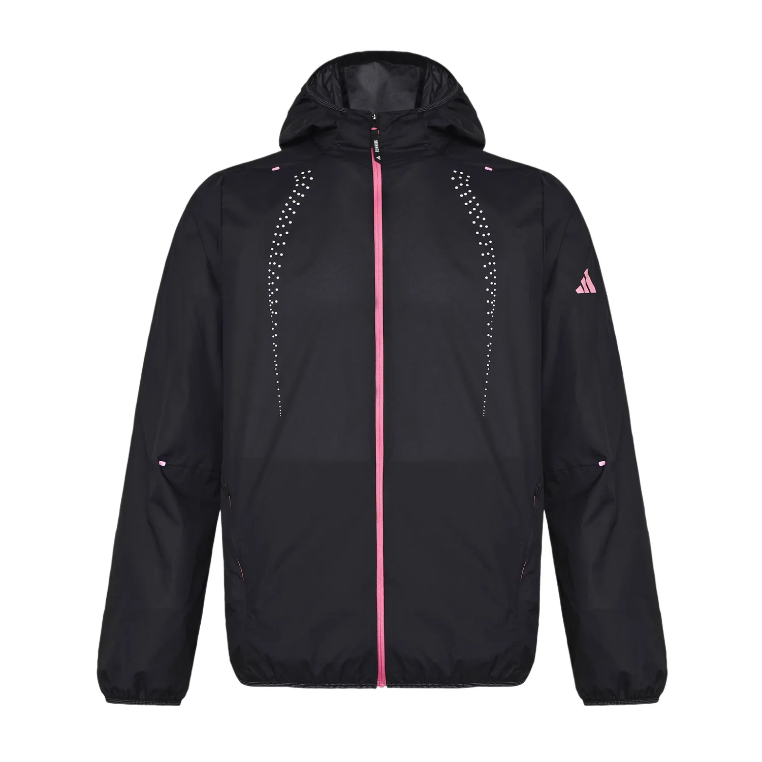 Куртка для бега RIM LW мужская Adidas, Black/Semi-Neon Pink