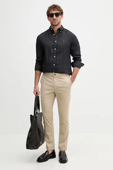 Брюки чинос slim fit Tommy Hilfiger, бежевый — фото 2