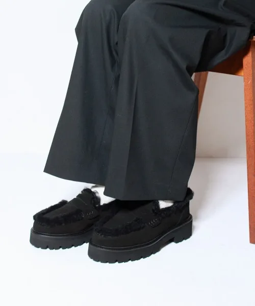 Мужские/женские лоферы из мутона CAMINANDO MOUTON PENNY LOAFERS чёрные