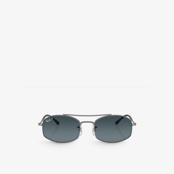 

Солнцезащитные очки RB3719 в металлической овальной оправе Ray-Ban, серый