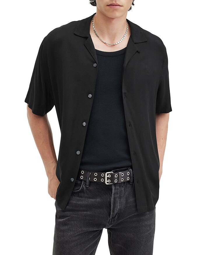 

Рубашка ALLSAINTS Venice Regular Fit Camp, черный