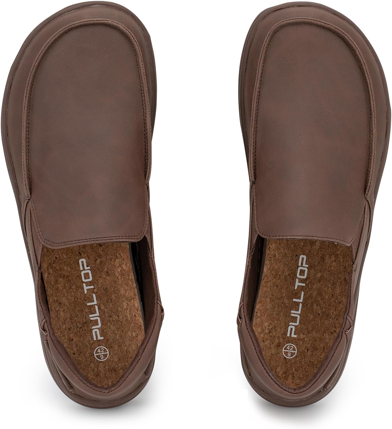 Мужские туфли Pulltop Barefoot с широкой носовой частью - минималистичные туфли-босоножки, кроссовки без каблука, слайпы для ходьбы, противоскользящие, темно-коричневый — фото 2