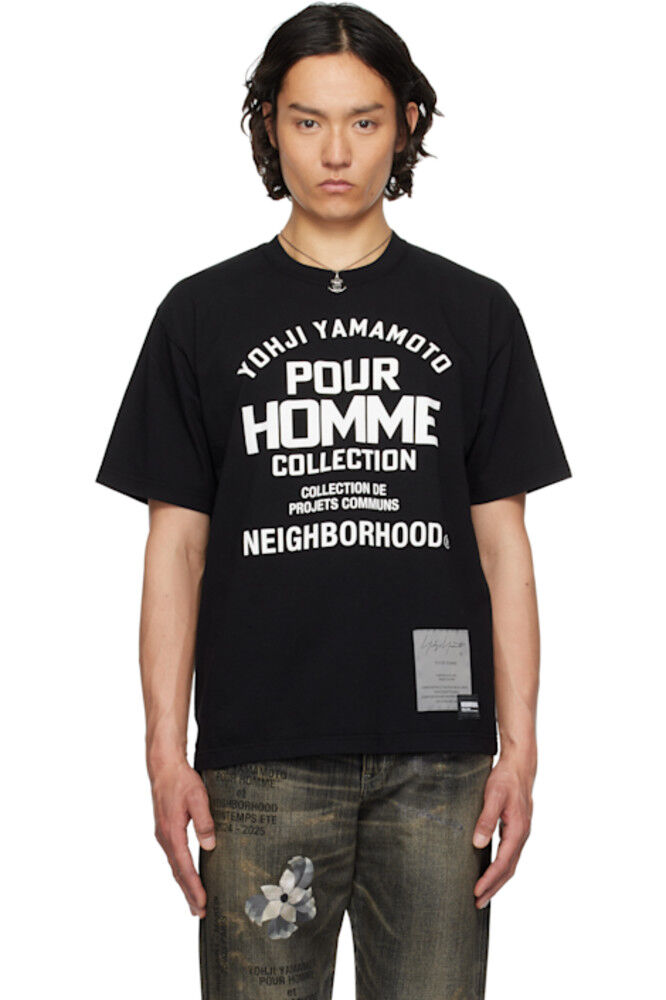 

Черная футболка с коротким рукавом NEIGHBORHOOD Edition YOHJI YAMAMOTO