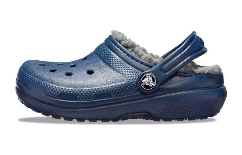 

Детские тапочки Crocs Classic на подкладке для детей, Dark blue charcoal gray