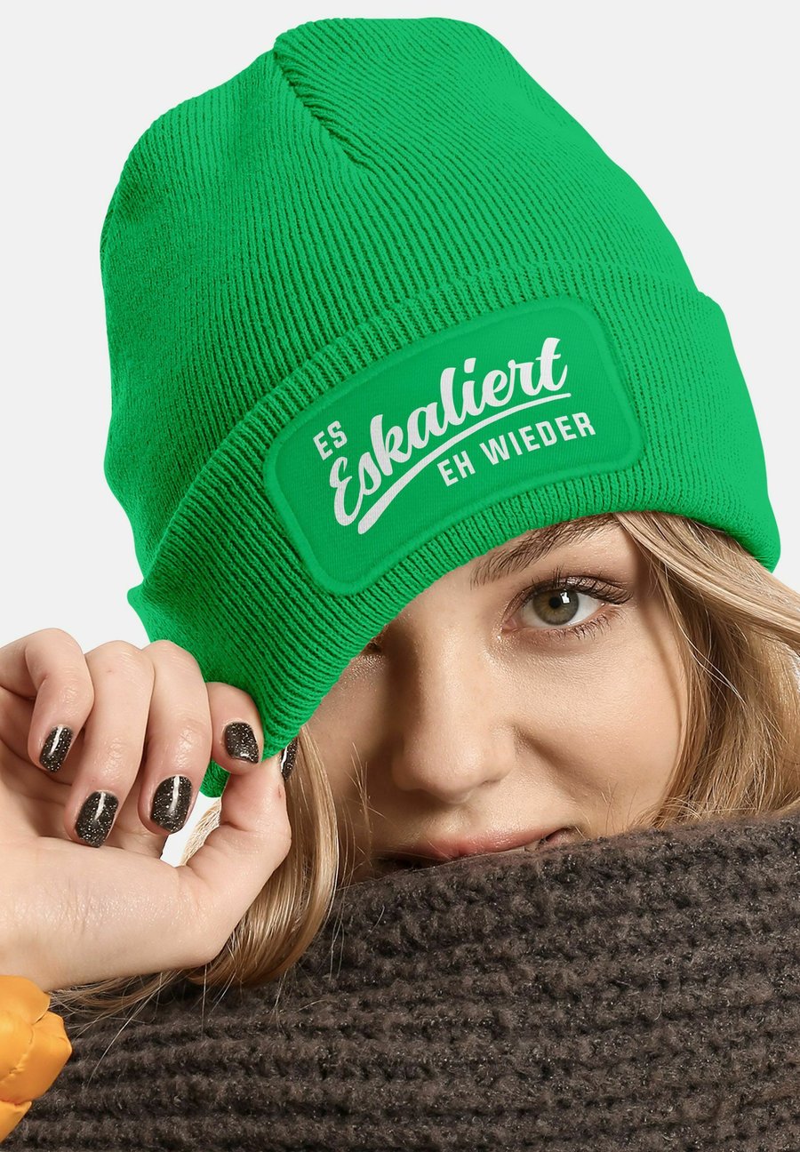 

Шапка MoonWorks MIT PATCH MIT SPRUCH PARTY ESKALIERT EH WIEDER AUFDRUCK LUSTIG , Grün/Light Green