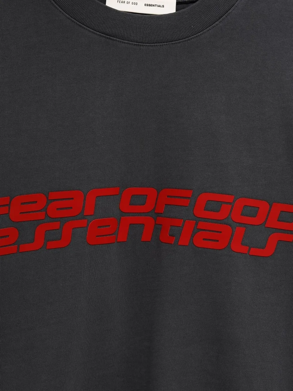 Футболка с логотипом в стиле 90-х Fear Of God Essentials, серый — фото 3