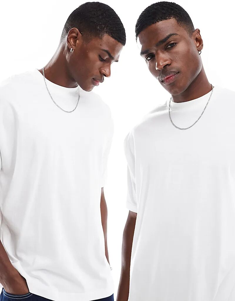 

Набор из 2 футболок свободного кроя ASOS DESIGN Essential белого цвета