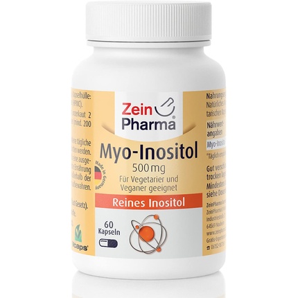 

ZeinPharma Myo-Inositol 500 мг 60 капсул - ежемесячный запас Без глютена Веганский Кошерный и Халяльный