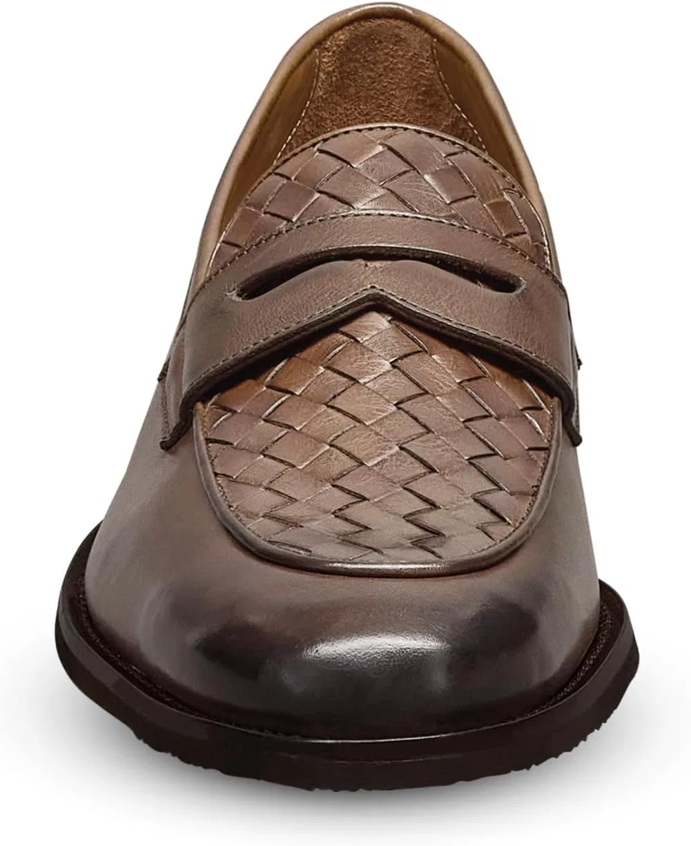 Лоферы из плетеной кожи, Allen Edmonds, темно-коричневая кожа — фото 2