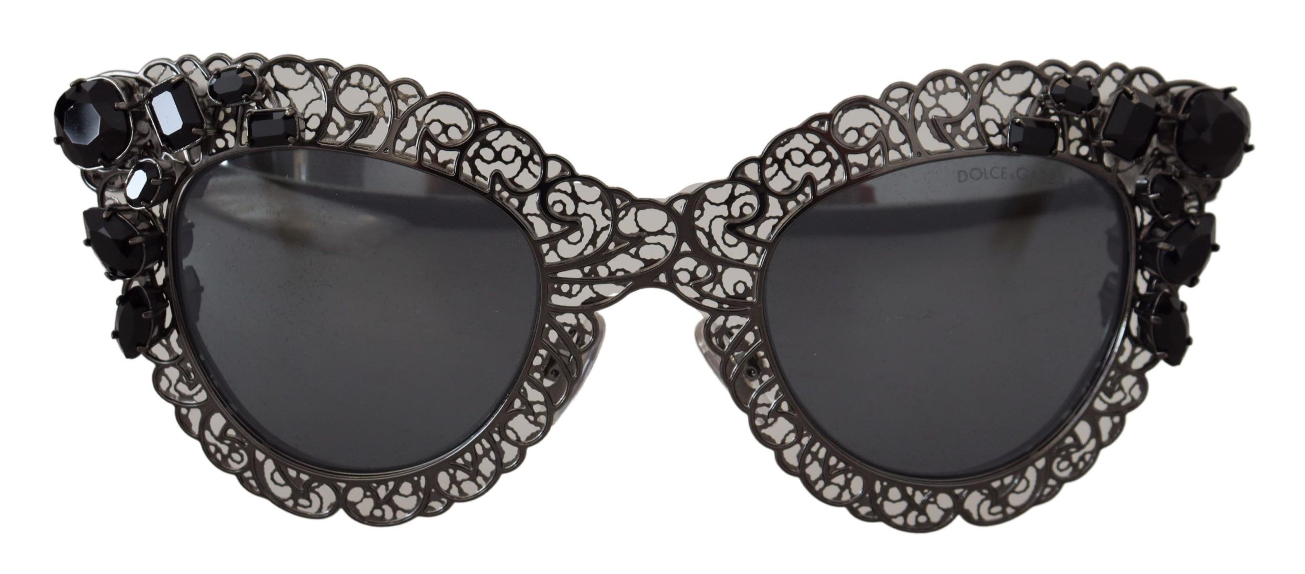 

Изысканные солнцезащитные очки «кошачий глаз» с кристаллами Dolce & Gabbana, черный