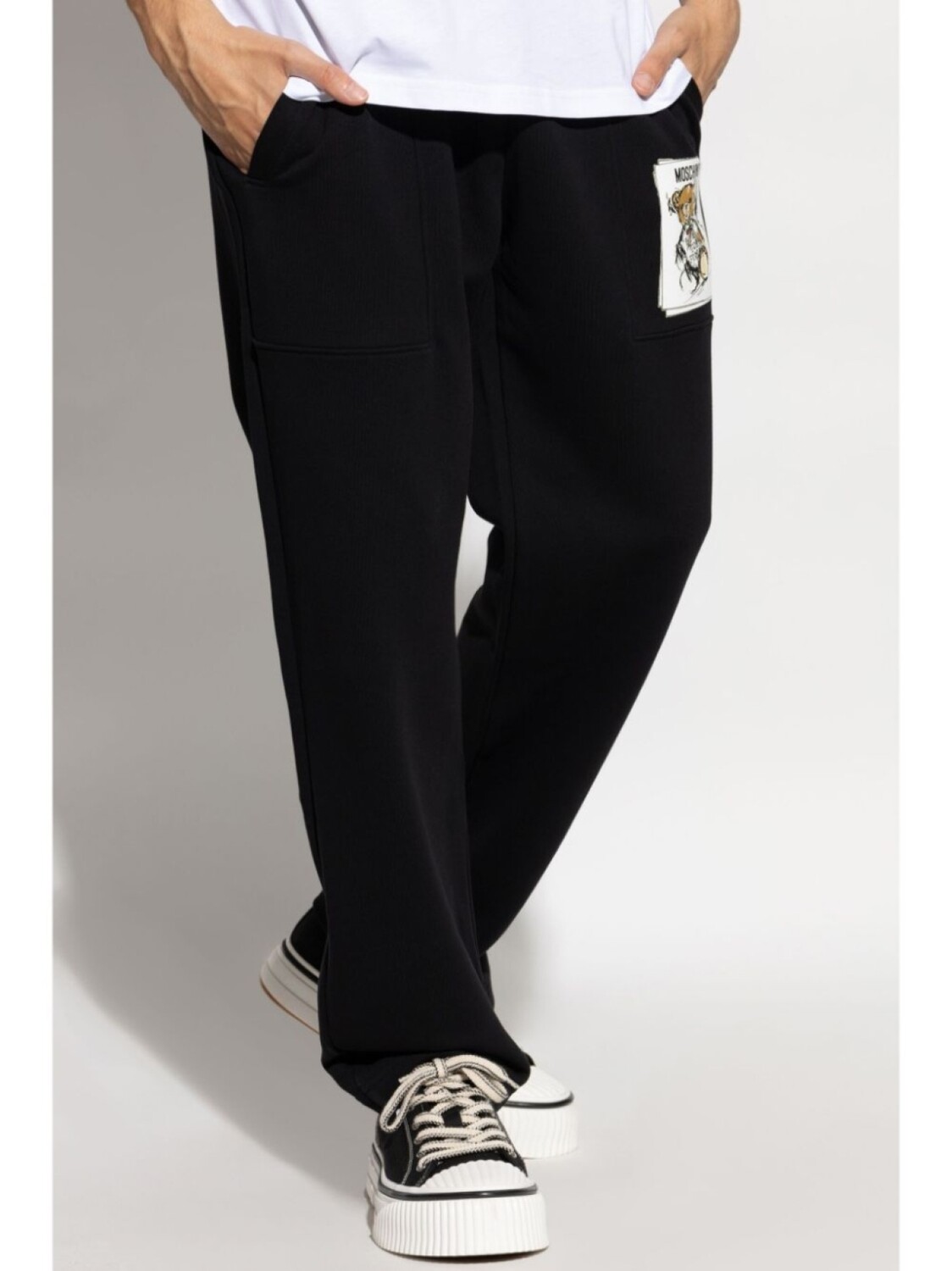

Moschino спортивные штаны с нашивками, черный