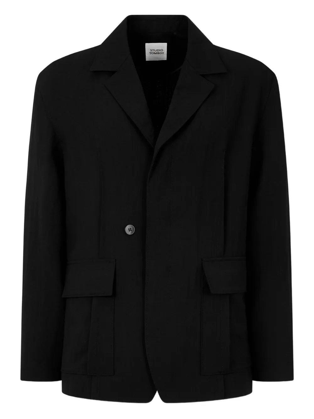 

Жакет с вытачками и накладными карманами STUDIO TOMBOY, черный