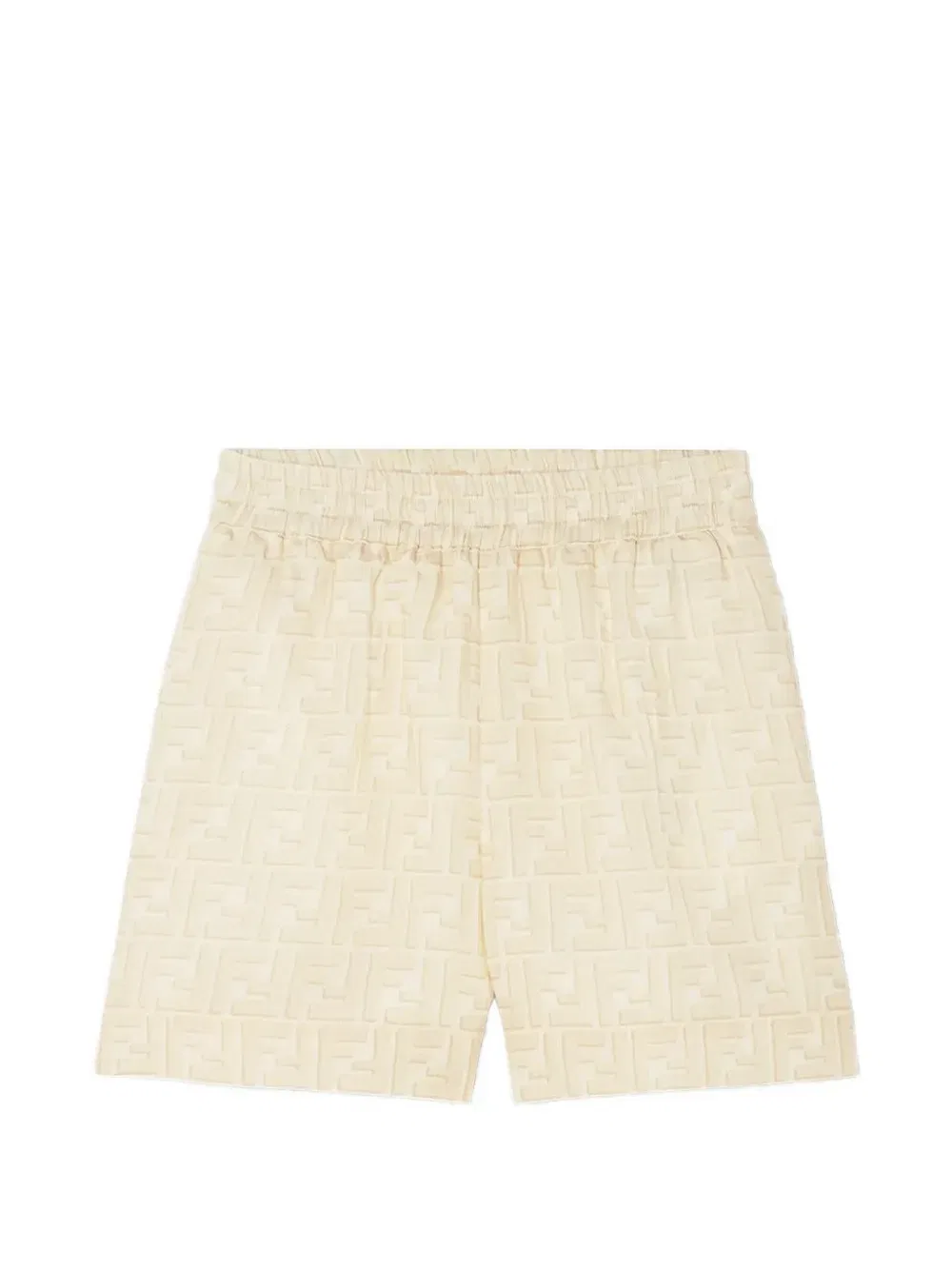 Шорты с жаккардовым логотипом FF Fendi Kids, бежевый