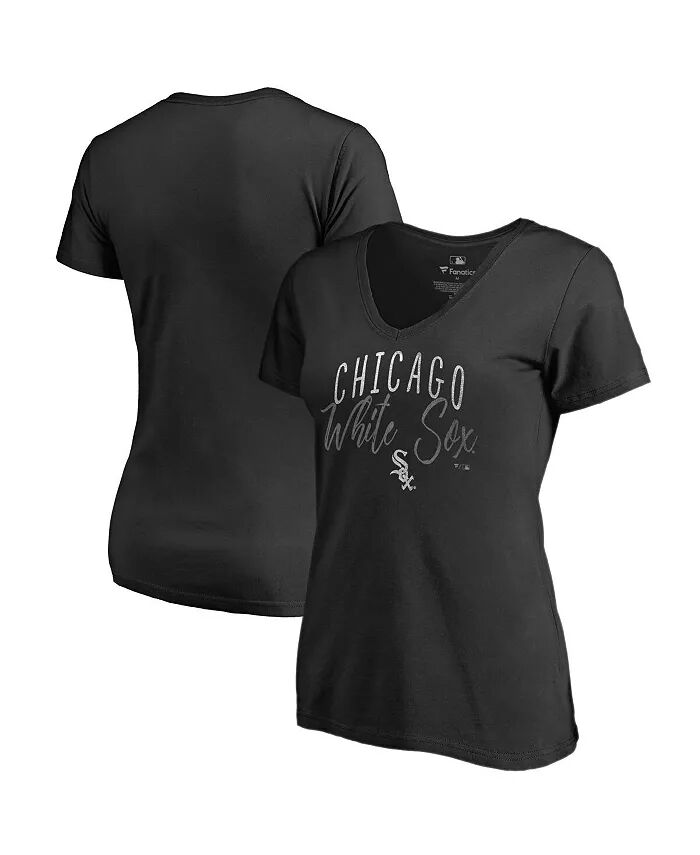 

Женская черная футболка Chicago White Sox Graceful с V-образным вырезом Fanatics