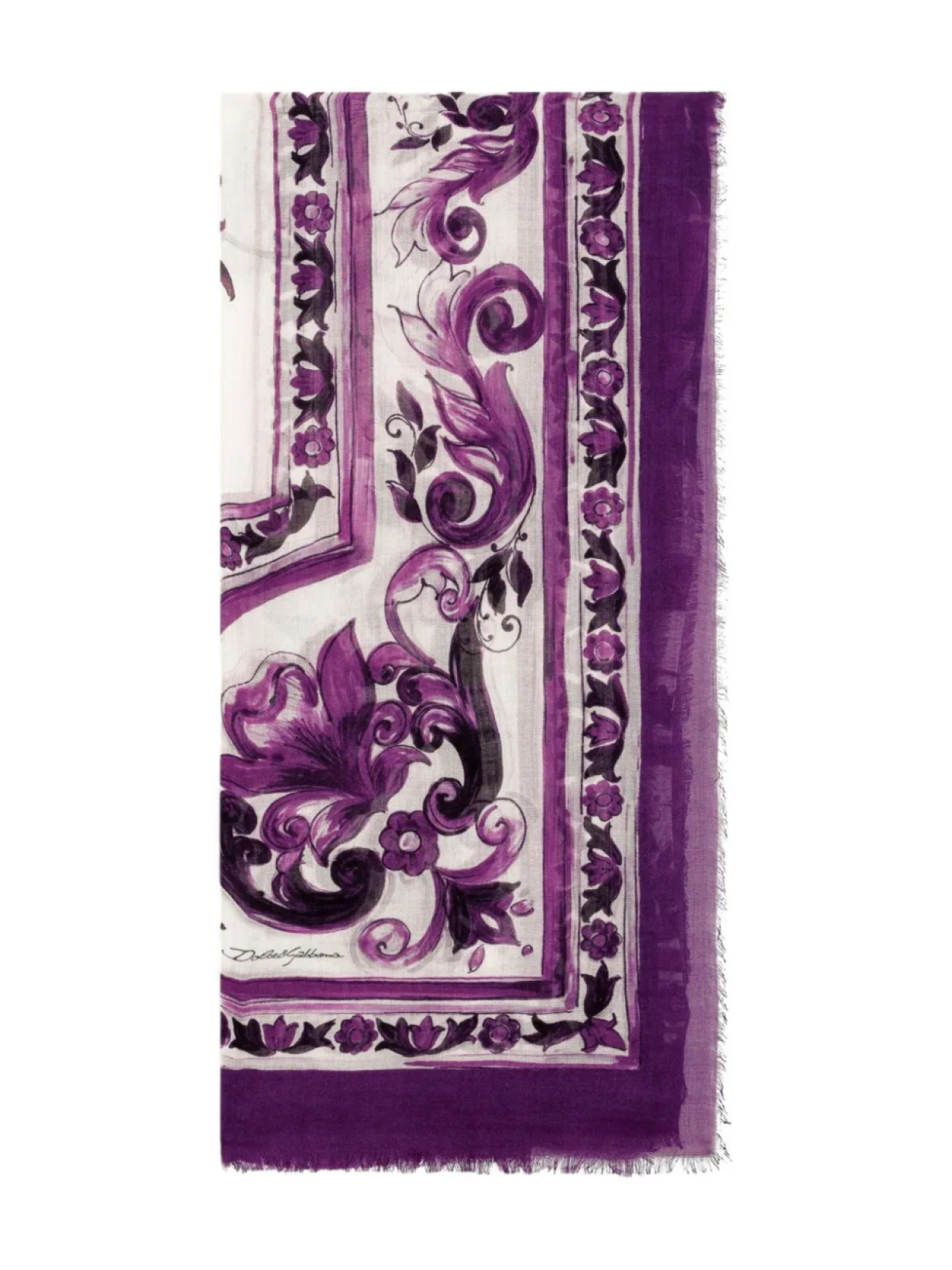 

Dolce & Gabbana шелковый платок с принтом Majolica, фиолетовый