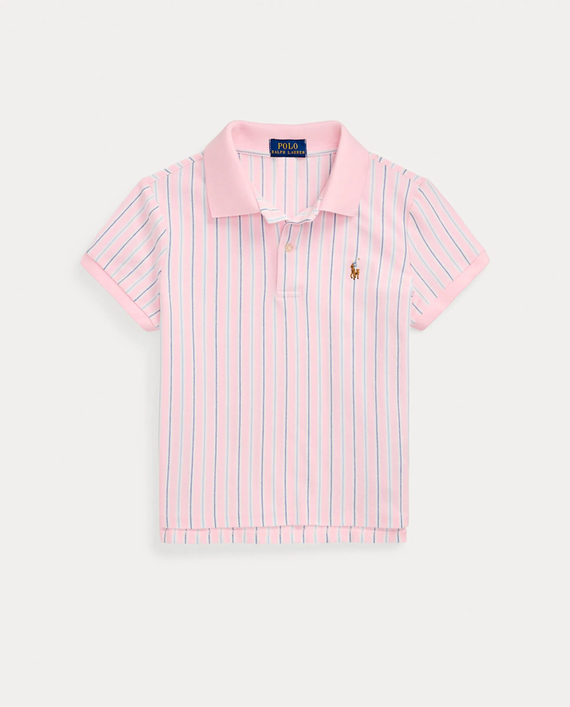 

Детское поло из пике с оксфордским принтом Polo Ralph Lauren, розовый