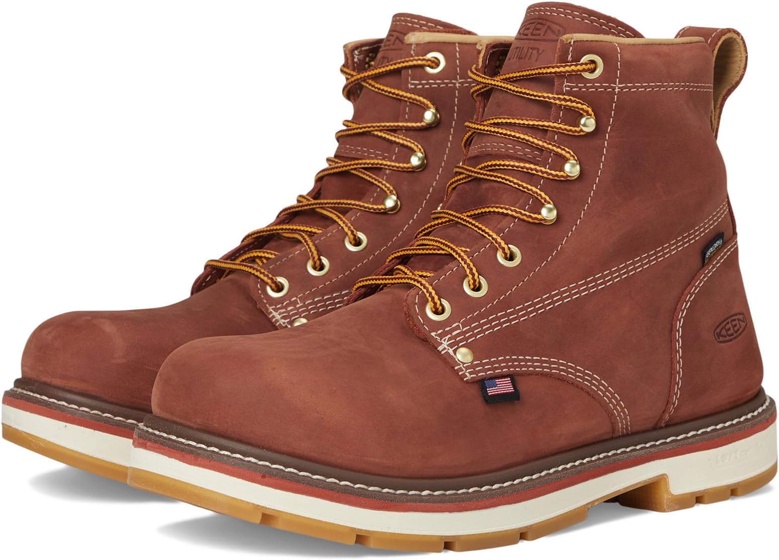 

Ботинки KEEN Utility Men's Liberty 6" Waterproof 90° Heel Boots, Bombay Brown/Gum