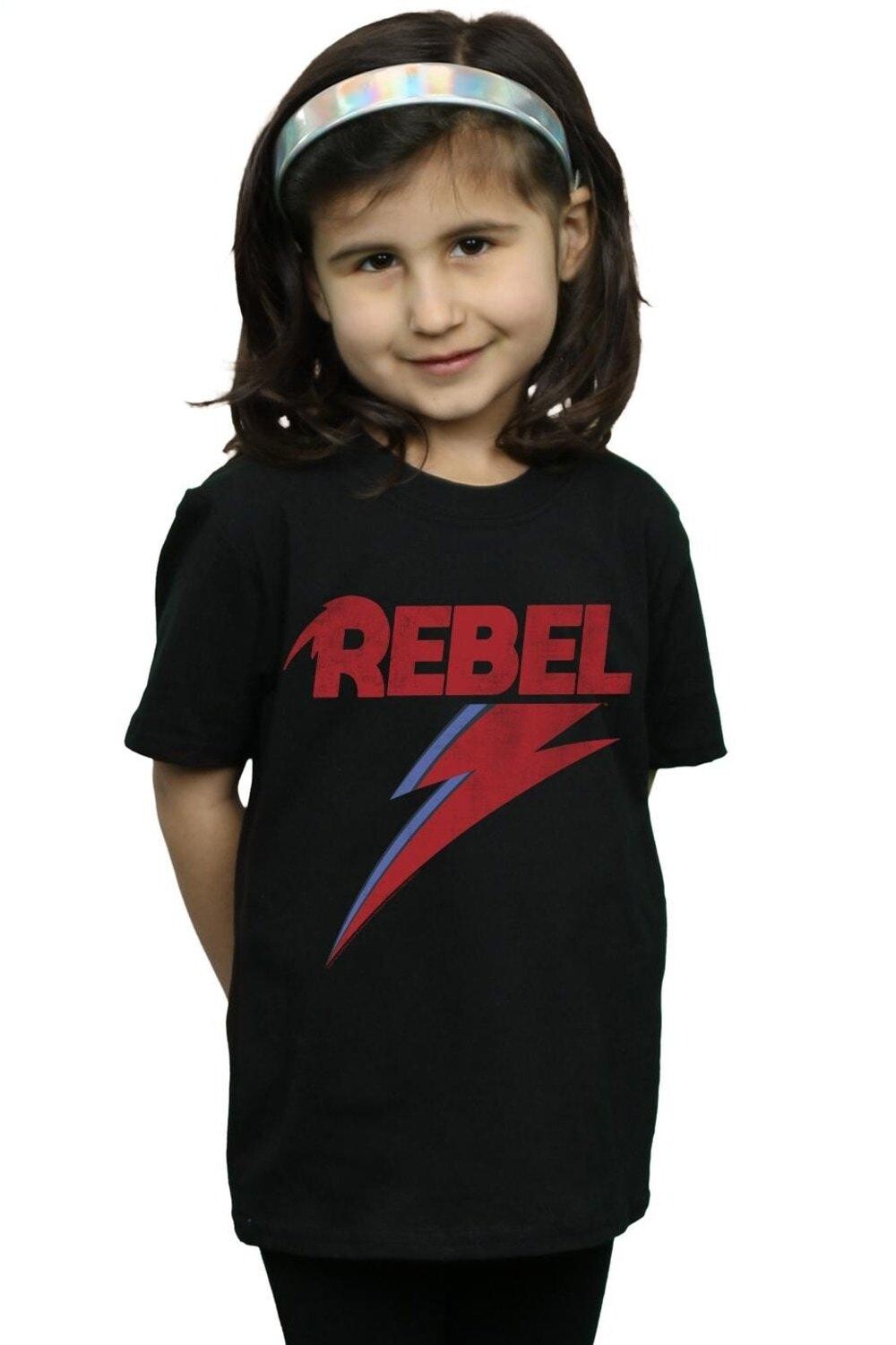 

Хлопковая футболка с потертостями Rebel David Bowie, черный